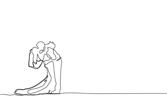 Abstract Linear Art Illustration Couple Review