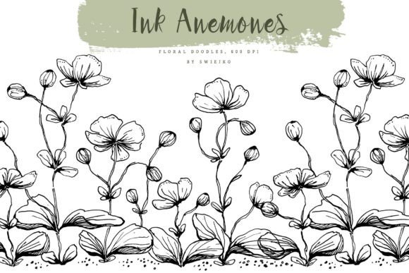 Anemones Clipart, Flower Doodles, Ink: A Real-World Embroidery Design Review