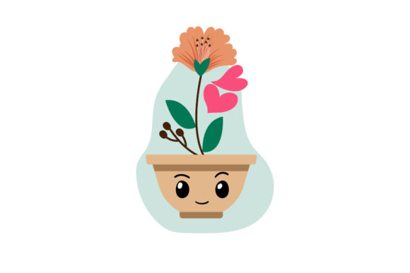 Beautiful Character Flower Pot Illustrat Review for Embroidery Projects