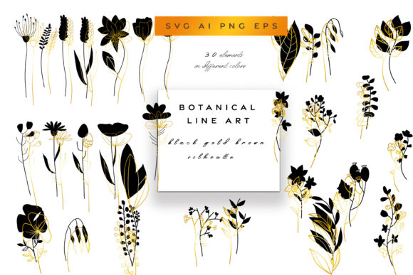 Botanical Line Art Vector Set for Real Embroidery Projects