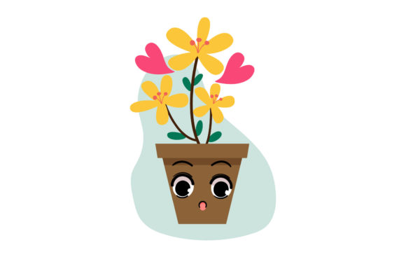 Flat Sad Character Plant Pot Illustration Review