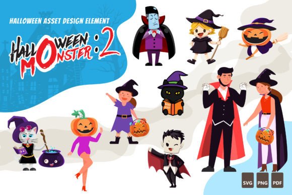Halloween Monster Scary Asset SVG, PNG Review for Real Projects