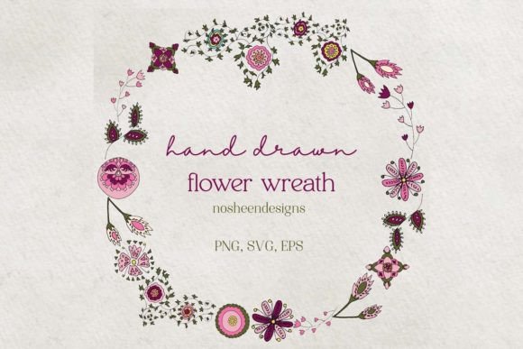 Hand Drawn Flower Wreath Clipart: A Designer's Perspective