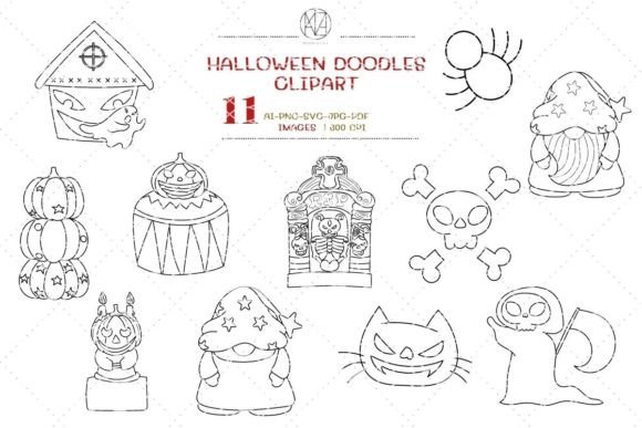 Happy Halloween Line Art Doodle Cute: A Designer’s Perspective