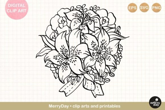 Round Flower Bouquet Line Art No. 7 Review for Real Projects