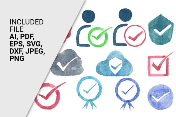 Watercolor Check Mark Sign Set Review for Real Embroidery Projects